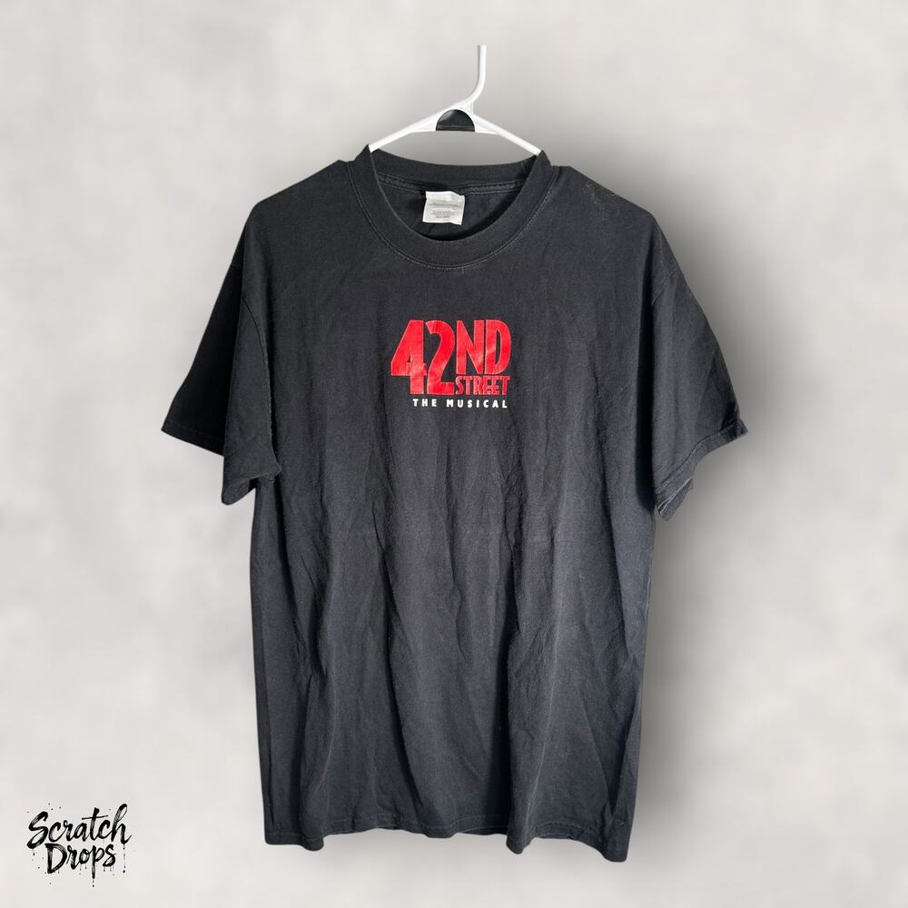 Vintage Y2K C Port and Company Mens T Shirt Medium Black 42nd Street Graphic V11